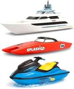 SplashEZ Bath Toy Boats for Toddlers, Mold Free Boat Bath Toys for Kids & Toddlers, No Hole for Water Floating Ships for Bathtub, Pool, Shower for Boys & Girls, 3-Pack: Jet Ski Yacht Catamaran