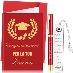 Clabby Regali di Laurea Incluso Segnalibro Laurea Metallo Biglietto Congratulazioni Laurea Penna di Laurea Idee Regalo di Laurea Segnalibro in Acciaio Inox con Scritte Motivazionali per Amica Maestra