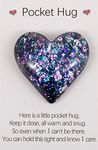 Pocket Hugs Heart, Thinking of You Gifts, Keepsake Gifts for Women Friends, Go to University School Gifts, Positive Good Luck Gifts for Birthday Wedding Christmas Mothers Day Valentines (Navy Blue)