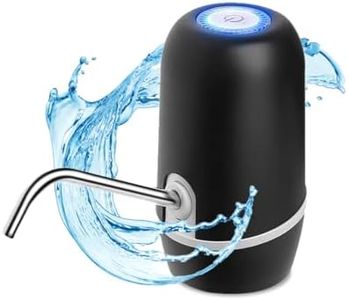 NK Dispenser di acqua – Dispenser automatico, ricarica USB, dosatore in acciaio, senza BPA, Acqua Fredda, 1200 mAh, 1,5 l, 5,7 l, 10 l, 11,3 l, 15 l, 18,9 l, (Colore Nero)