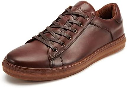 Arkbird Mens Leather Sneakers Classic Fashion Casual Lace-up Oxford Shoes for Men Coffee