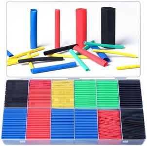 Heat Shrink Tubing, Preciva 1200 PCS Heat Shrink Ratio 2 : 1，Heat Shrink Tube Polyolefin Material，Electrical Wire Cable Wrap Waterproof Wire Protection (12 Sizes 5 Colors )