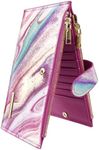 Coco Rossi Womens RFID Blocking Large Capacity Wallet Multi Card Organizer Bifold Wallet for Women with Zipper Pocket, Purple Painting, Large, Custom