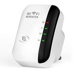 Wifi Extender Booster, Plug-in WiFi Booster Up to 5000sq.ft and 40 Devices, Wifi Extender Supports RP/AP Mode,2.4G Network with Integrated Antennas LAN Port,1-Key Setup(White)