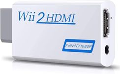 RUOVXWU Wii to HDMI Converter, Wii to HDMI Adapter,Wii to HDMI 1080P 720P Connector Output Video & 3.5mm Audio - Wii Adapter to HDMI Supports All Wii Display Modes - (White)