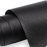 uPatch Black Leather Repair Tape Patch, Self Adhesive Vinyl Faux Material Roll 27 x 118 Inch, Cuttable Upholstery for Couch Sofa Car Seats Chairs Furniture
