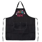 HAIR Stylist Apron With Pockets Hairapist Apron Barber Apron Beauty Salon Apron Hair Stylist Gift Waterproof Apron (HAIR stylist APRON CA)