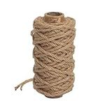 Tenn Well 4mm Thick Jute Twine String, 66 Feet Natural Jute Garden Rope for Gardening, Cat Scratcher, Gift Wrapping and Crafts Decoration (Brown)