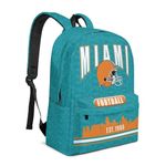 YTIGHXE Football City Fans Gifts Backpacks Daily Use Backpack Travel Bag School Bookbag Laptop Daypack For Teenager Men, Miami, One Size, Travel Backpacks