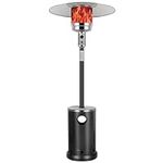 Hykolity 50,000 BTU Propane Patio Heater, Stainless Steel Burner, Triple Protection System, Wheels, Outdoor Heaters for Patio, Garden, Commercial and Residential, Black