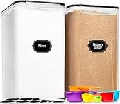 Extra Large Food Storage Containers with Lids-6.5L |220 OZ| 2PCS- CEKEE Large Airtight Plastic Food Canisters for Flour, Sugar, Rice, Cereal & Pasta, Bulk Food Storage for Kitchen Pantry Organization