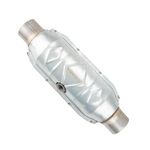 PHILTOP 2.5 Inch 2.5" Inlet/Outlet Catalyst Converter Universal High Flow Catalytic Convertor Compatible with O2 Port & Heat Shield EPA Convert Compliant Replace 99306HM