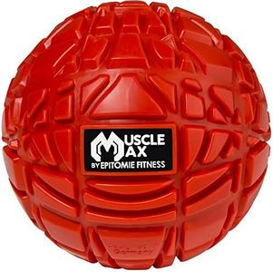 Muscle Max Massage Ball - Therapy Ball for Trigger Point Massage - Deep Tissue Massager for Myofascial Release - Mobility Ball for Exercise & Recovery (Fire Red)