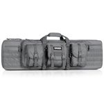 Savior Equipment American Classic Tactical Double Long Rifle Pistol Gun Bag Firearm Transportation Case w/Backpack-42 inch x 12 inch Ash Gray