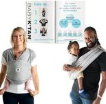 Baby K'tan Original Baby Wrap Carrier, Infant and Child Sling - Simple Wrap Holder for Babywearing - No Rings or Buckles - Carry Newborn up to 35 lbs, Heather Grey, Women 6-8 (Small), Men 37-38