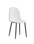 Aykah Sera Dining Chair Set of 2, Faux Leather Dining Chairs for Kitchen, Dining Room, Bedroom, Pre Assembled Side Chairs (White - Set of 2)