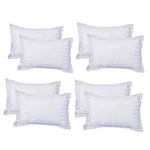 Soniasaa Prime Collection 280 TC Soft Satin Striped Pillow Covers 8 Pieces 18 x28 Inches(Standard Size) for Home,Hospital and Hotel use