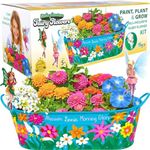 BRYTE Fairy Garden & Flower Growing Kit | Grow Your Own Magical Fairy Garden & Play | Everything Included - Tin Planter, Figurines, Seeds, Soil, Tools & More | STEM Projects, Crafts & Gifts | Ages 4+