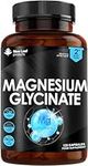 Magnesium Glycinate Supplements - 1040mg of Magnesium - 120 High Strength Capsules Providing 208mg Elemental Magnesium Per Serving - Pure Active Ingredient - UK Manufactured by New Leaf Products