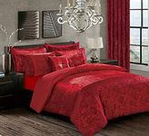 Householdfurnishing 3 Pieces Duvet/Quilt Cover Set Bedding Set Crushed Velvet With Pillowcases (Burgundy, Double)