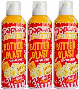 Popcorn Perfect Popcorn Butter Spray - Zero Calorie Butter Flavor Topping for Movie Theater Style Popcorn - Delish Butter Spray for Popcorn Machine - Perfect for Popcorn Lovers - 5 oz (3 Pack)