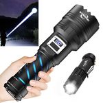 WOWNIGHT Torches Led Super Bright Rechargeable, Flashlight 600000 Lumens Torches Battery Powered, Tactical Torch Rechargeable, Powerful Torch Big Large Torch for Camping Dog Walking Emergency Gift