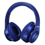 TUINYO Bluetooth Headphones Wireless,Over Ear Stereo Wireless Headset 40H Playtime with deep bass, Soft Memory-Protein Earmuffs, Built-in Mic Wired Mode PC/Cell Phones/TV-Dark Blue