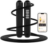 Jump Rope, Tangle free rapid speed jump ropes with counter for fitness for women,Skipping rope with app for fitness men, women's home exercise, workout, fitness gifts for adults, Kids