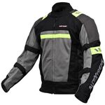 Allextreme BAZOOKA Bike Riding Jacket for Back Elbows Shoulder Motorcycle gear rider Protection Mesh Fabric with All Season Night Visibility Sticker (3XL, Black/Neon Green)