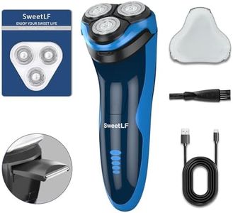 SweetLF Electric Razor for Men, 2023 News Electric Shaver for Men Waterproof/Rechargeable/LED Display, Men’s Electric Shavers Wet & Dry Rotary Shavers Gift for Dad Husband Boyfriend (Black Blue)