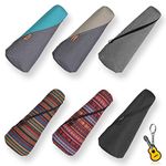 Longteam Linen Cylindrical Ukulele Case 10mm Sponge Portable Waterproof Ukuleles bag Cover Uke gig bag with Accessory Storage Pocket … (21/23 In Soprano/Concert, Grey)