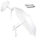 LimoStudio [2 Pack] 33" 3-Fold Ultra Compact Professional Photography Photo Video Studio Lighting Flash Translucent White Soft Umbrella for Photo Portrait Studio Shooting, AGG3099