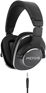 Koss Pro4S Full Size Over-Ear Studio Headphones, Detachable Cord with Dual Choice Entry, Black with Silver Trim