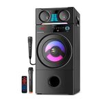 Tronica Premium Series PS-02 MOGAMBO Wooden 130W Party DJ Home Theater System with 2 Karaoke mics (one Wireless & one Wired) & Remote & Vivid Light Effects