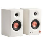 Edifier MR3 Powered Studio Monitor Speakers, Hi-Res Audio Certified Bluetooth V5.4 Active Bookshelf Speaker, 2.0 Computer with Headphone Output RCA AUX Balanced TRS Input - White (Pair)