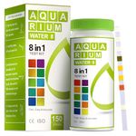 AAwipes 8 in 1 Aquarium Test Kit for Freshwater Fish Tank | Quick and Accurate Water Quality Testing Strips for Aquariums & Ponds for Test pH, Carbonate, Alkalinity, Hardness, Chlorine etc (100)