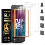 Auarte [5 Dust Plug 4 Pack Screen Protector for Nintendo Switch 2 Console 2025 with Alignment Frame, HD Clear Tempered Glass Skin Accessories for Nintendo Switch 2 Screen Protector, 7.9 inch