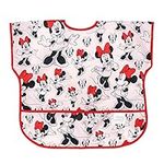 Bumkins Disney Short Sleeve Bib for Girl or Boy, Toddler and Kids for 1-3 Years, Large Size, Essential Must Have for Junior Children, Eating, Mess Saving Soft Fabric Apron for Play, Minnie Mouse