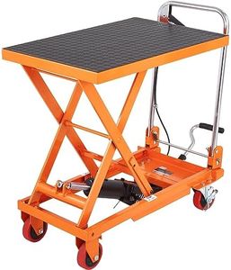 VEVOR TF15 Hydraulic Lift Table Cart, 330lbs Capacity 28.5" with 4 Wheels and Non-Slip Pad, for Material Handling and Transportation, Orange