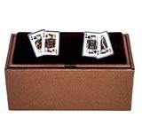 MRCUFF Kings 4 Four Playing Cards Poker Pair Cufflinks in a Presentation Gift Box & Polishing Cloth