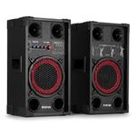 Fenton SPK-108 8" Active Bluetooth Party Speaker Kit 400W with Wireless Streaming, Built-in Amplifier & LED Lights - Ideal Home Audio System for Parties, Beginners and DJ Practise Sessions