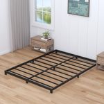 Nailsong 3 Inch Bed Frame Queen Size Low Profile, Queen Bed Frame No Box Spring Needed, Heavy Duty Metal, Easy Assembly, Black