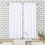 CAROMIO Kitchen Curtains 45 Inch Length, Short Cafe Curtains Window Tier Curtain with Embossed Dots, Premium Seersucker Microfiber Waterproof Fabric Bathroom Curtains(Cream, 30" W x 45" L, Set of 2)