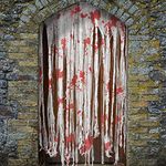 Sfcddtlg 4 PCS Halloween Doorway Curtain-65x39 Inch Decorations Door Curtain with Bloody Prints-Bloody Creepy Cloth for Halloween Party Haunted House Entrance Decoration (4pcs-White, 65x39 Inch)