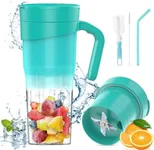 Portable Blender for Shakes and Smoothies, 16 Oz Mini Blender cup, HUIJUTCHEN Personal Blender with Six Blades USB Rechargeable Juicer Blender Cup for Baby Food Travel Kitchen, 470ML Green