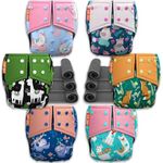 Kids Need Leakage Proof cloth diaper for babies 0 to 3 years High Absorbent 6 Reusable diaper cover 6 Insert pad combo Pack 5-18Kg Adjustable free size Washable Pocket cloth diapers for babies 48