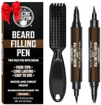 Viking Revolution Beard Pen (2 Pack) - Brown Beard Pencil Filler for Men Lapiz para Barba de Hombre - Beard Filler for Men Waterproof Beard Filling Pen Kit - Long Lasting Beard Filler Pen with Brush