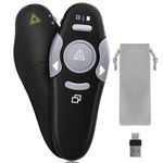 JNGKE Presentation Clicker, Wireless Presenter Remote Clicker for Presentations USB C&USB A 2 in 1, Slideshow PowerPoint Clicker for PPT/Keynote/Classroom/Mac/Windows/Linux/Google Slide with Red Light