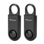 2 Pack Personal Safety Alarm Replaceable Battery | Ultra-Lightweight 0.7 oz Keychain Siren for Women, Student, Children, Night Runner. SOS Emergency 130db Loud Hiking Alert Bulky-Free. Black