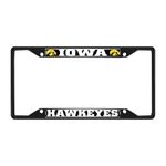 FANMATS 31254 Iowa Hawkeyes Metal License Plate Frame Black Finish